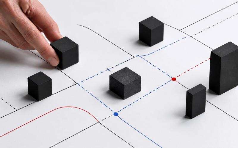 Các khối sản phẩm được sắp xếp trên bản đồ thị trường để làm rõ vị trí khác biệt của một thương hiệu.