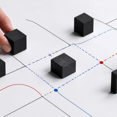 Các khối sản phẩm được sắp xếp trên bản đồ thị trường để làm rõ vị trí khác biệt của một thương hiệu.